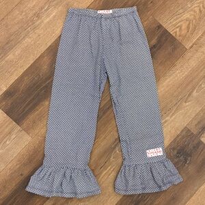 Ruffle Girl Blue White Ruffle Pants Bottoms Flare Wide Size 7 Girl